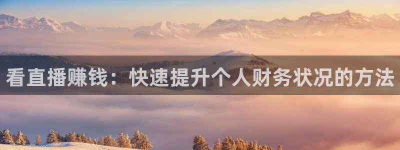 鲸鱼足球体育直播：看直播赚钱：快速提升个人财务状况的方法